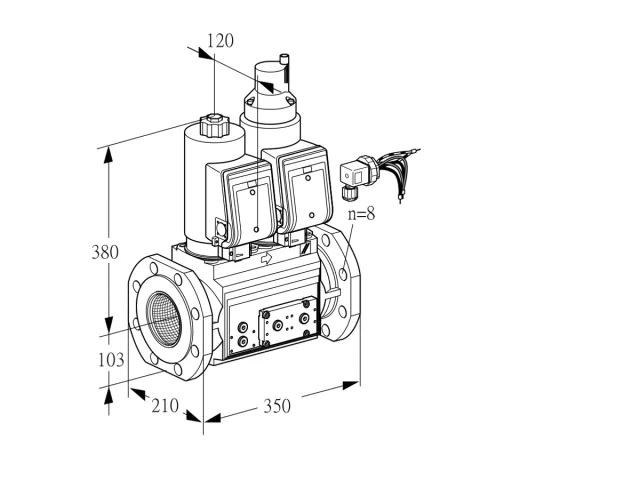 Kromschroder VCS 8100F05NLWSRE/PPPP/PPPP — двойной электромагнитный газовый клапан — 88203704
