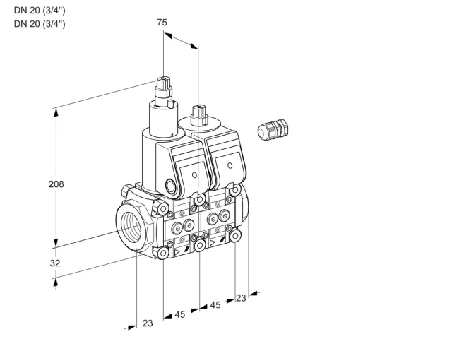 Kromschroder VCS 1E20R/20R05LNWR/PPPP/PPPP — двойной электромагнитный газовый клапан — 88107828
