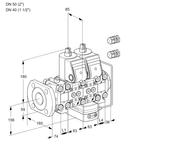 Kromschroder VCH 3E50F/40R05FNHEVWR3/PPPP/PPPP — двойной электромагнитный газовый клапан — 88106287