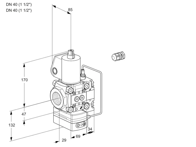 Kromschroder VAH 2E40R/40R05HEVWL/PP/PP — регулятор расхода газа — 88105046