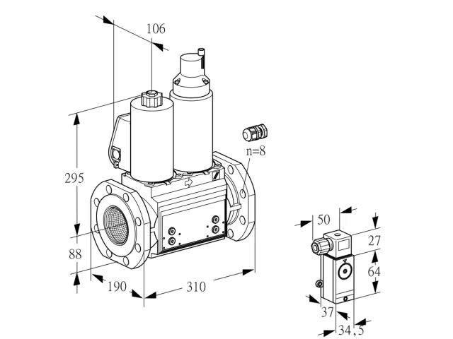 Kromschroder VCS 780F05NLWL3B/PPPP/MM3- — двойной электромагнитный газовый клапан — 88207380