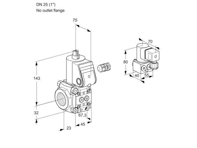 Kromschroder VAS 125/-R/NW — электромагнитный газовый клапан — 88001847