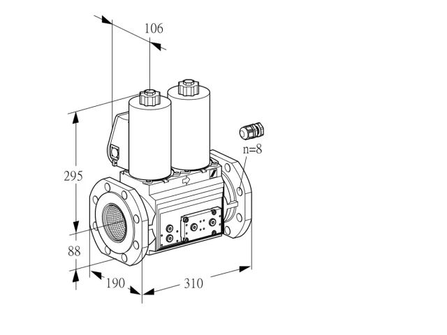 Kromschroder VCS 780F05NNKL3E/PPPP/PPPP — двойной электромагнитный газовый клапан — 88207859