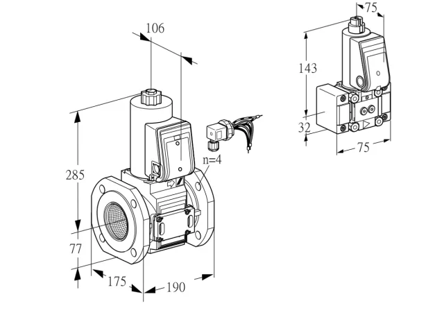 Kromschroder VAS 665F05NWE/B-/PP — электромагнитный газовый клапан — 88204986
