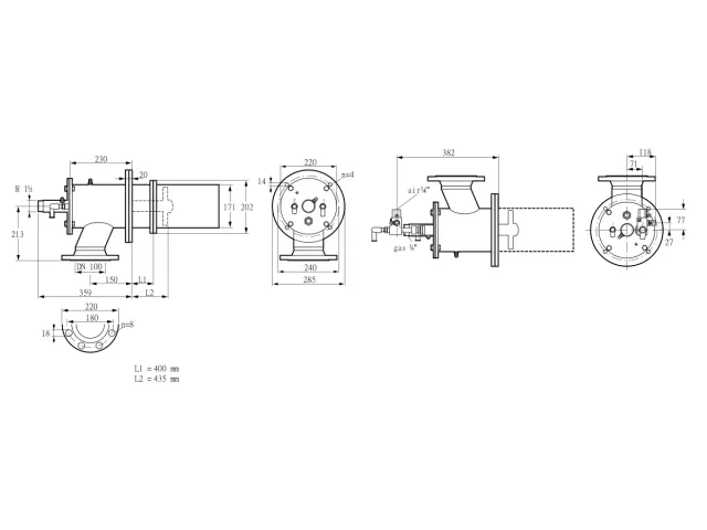 Kromschroder ZIC 165HBL-400/435-(24)D — промышленная газовая горелка — 84246559
