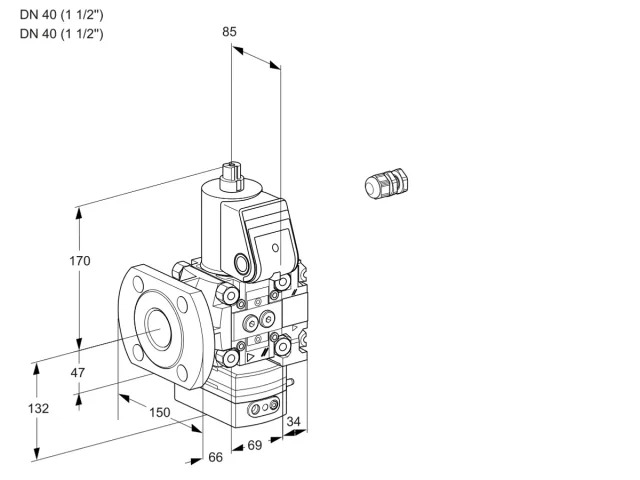 Kromschroder VAH 2E40F/40F05HEVWR/PP/PP — регулятор расхода газа — 88102386