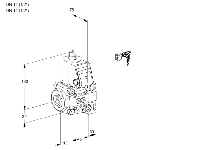 Kromschroder VAS 1E15R/15R05NVWR/PP/PP — электромагнитный газовый клапан — 88105653