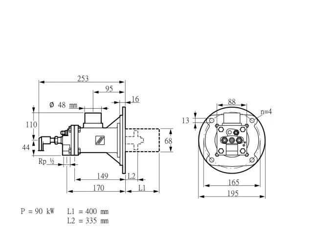 Kromschroder BIOA 65HM-400/335-(72)D — промышленная газовая горелка — 84022546