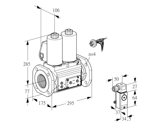 Kromschroder VCS 665F05NNQLE/PPPP/P2PP — двойной электромагнитный газовый клапан — 88207828
