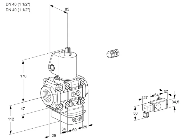 Kromschroder VAD 2E40R/40R05FD-25WL/PP/2- — регулятор давления газа — 88106830