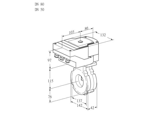 Kromschroder IBG 80/50W05/40A2D — дисковая поворотная заслонка — 88303716