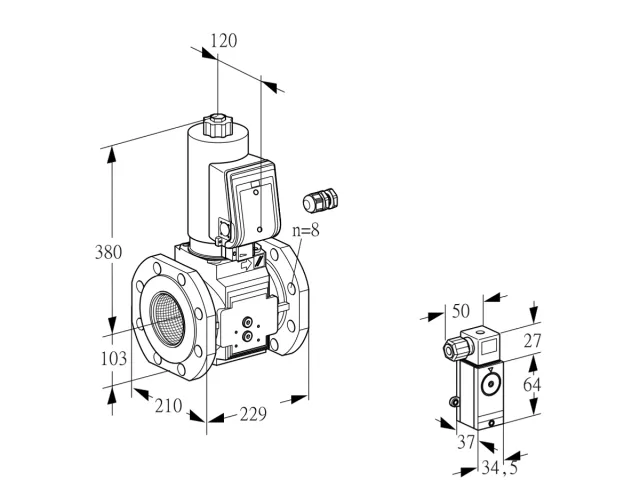 Kromschroder VAS 8100F05NWSR3B/3-/PP — электромагнитный газовый клапан — 88202679
