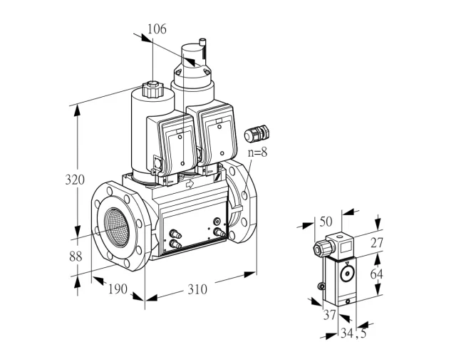 Kromschroder VCS 780F05NLWSR3B/MMPM/2-4- — двойной электромагнитный газовый клапан — 88202630