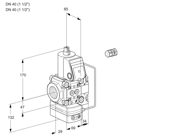 Kromschroder VAH 2E40R/40R05HEVQR/PP/PP — регулятор расхода газа — 88104483