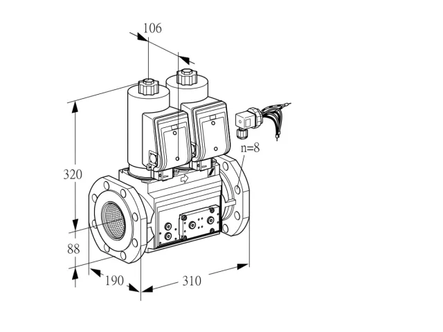 Kromschroder VCS 780F05NNWGRE/PPPP/PPEP — двойной электромагнитный газовый клапан — 88205143