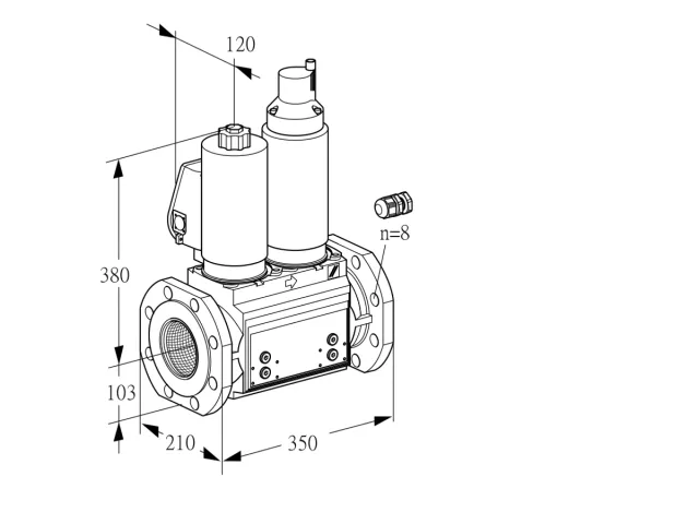 Kromschroder VCS 8100F05NLQGL3B/PPPP/PPPP — двойной электромагнитный газовый клапан — 88207183