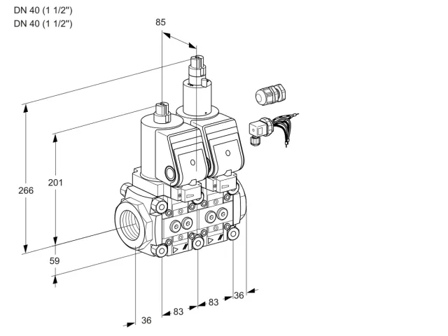 Kromschroder VCS 3E40R/40R05NLWGR8/PPPP/PPPP — двойной электромагнитный газовый клапан — 88107321