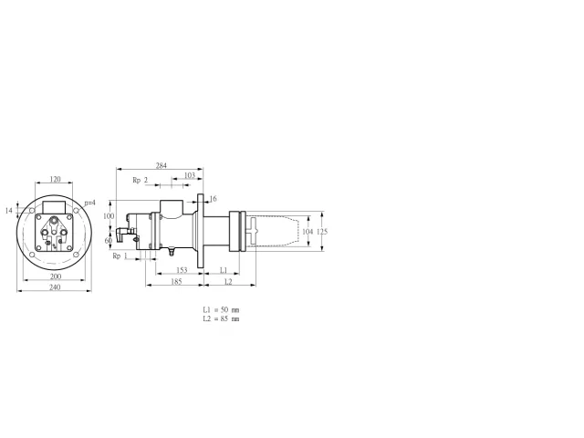 Kromschroder BIC 100HB-50/85-(37)E — промышленная газовая горелка — 84099012