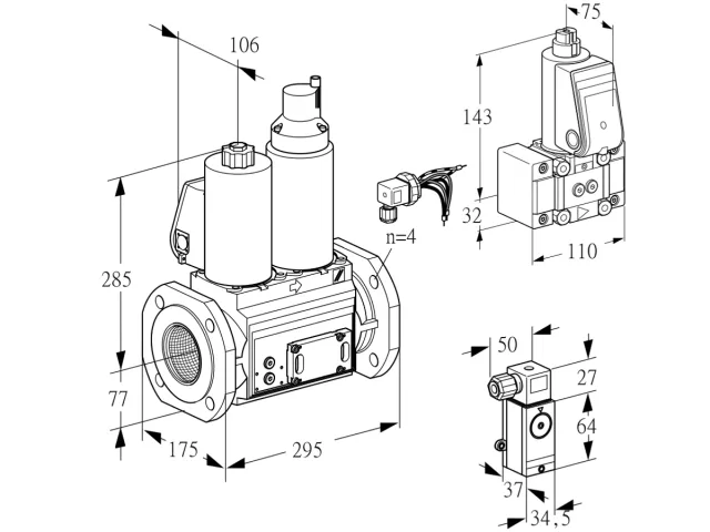 Kromschroder VCS 665F05NLWLE/PPB-/3-PP — двойной электромагнитный газовый клапан — 88207506