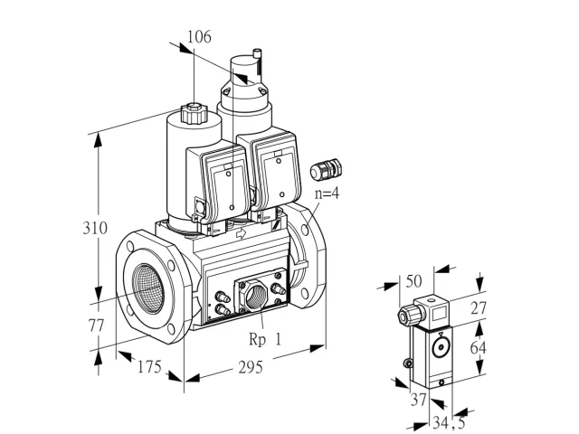 Kromschroder VCS 665F05NLWGR3E/MMEM/3-34 — двойной электромагнитный газовый клапан — 88203324