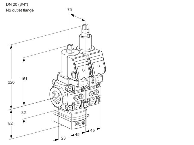 Kromschroder VCD 1T20N/--05D-100LQGR/PPPP/PPPP — двойной электромагнитный газовый клапан — 88104147