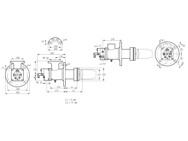 Kromschroder BIC 140HBL-0/35-(44)E — промышленная газовая горелка — 84035010