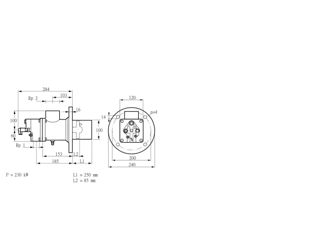 Kromschroder BIO 100RB-250/85-(109)EB — промышленная газовая горелка — 84199338