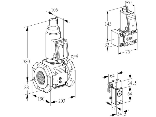 Kromschroder VAS 7T80A05LQSRE/3P/B- — электромагнитный газовый клапан — 88205129