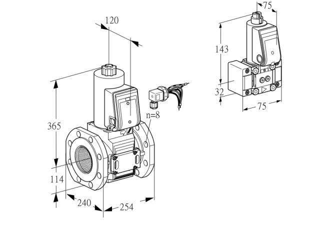 Kromschroder VAS 9125F05NAE/B-/PP — электромагнитный газовый клапан — 88205212