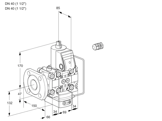 Kromschroder VAH 2E40F/40F05FHEVWR/PP/PP — регулятор расхода газа — 88102492