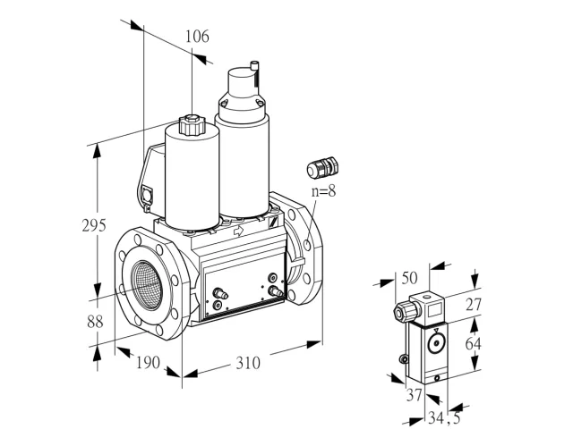 Kromschroder VCS 780F05NLWL3B/MPPM/MP2- — двойной электромагнитный газовый клапан — 88207191