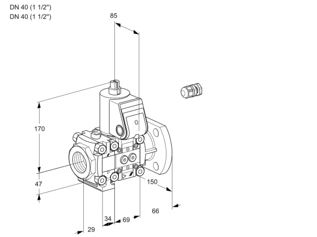 Kromschroder VAS 2E40R/40F05FNWR/PP/PP — электромагнитный газовый клапан — 88102436