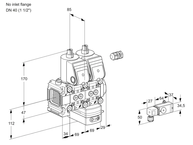 Kromschroder VCD 2E--/40R05FND-50WR/2-PP/PPPP — двойной электромагнитный газовый клапан — 88106853