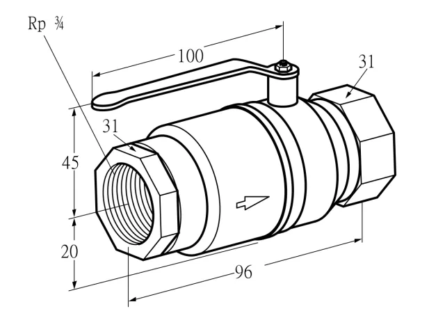 Kromschroder AKT 20R10TAS — ручной газовый кран — 03152364