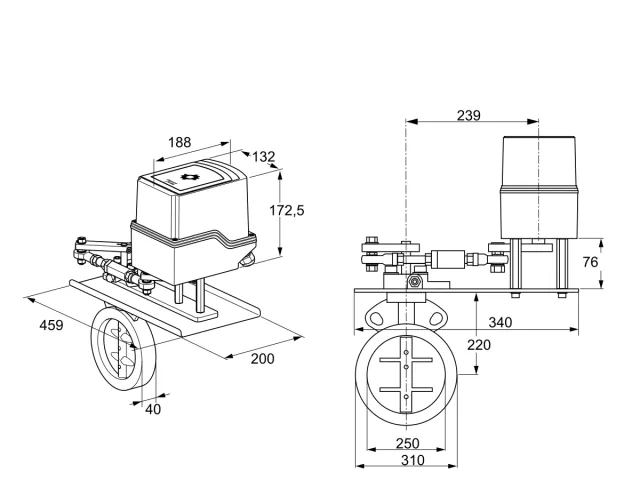 Kromschroder IDR 250Z03A350GAW/50-60W30TR10 — дисковая поворотная заслонка — 88302894