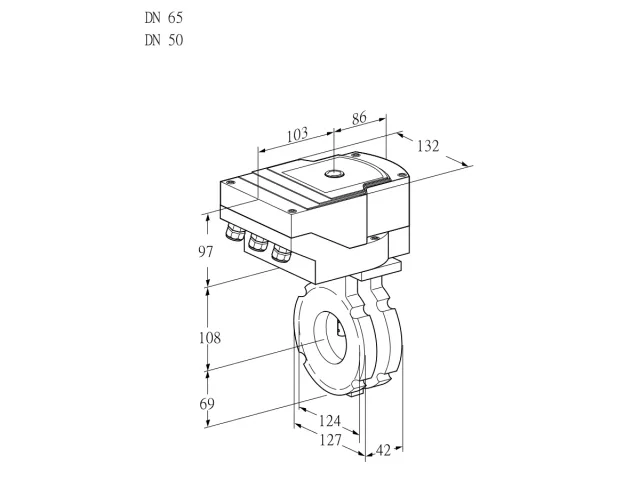 Kromschroder IBG 65/50W05/40A2A — дисковая поворотная заслонка — 88302186