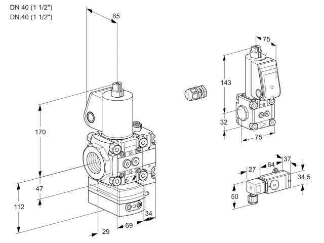 Kromschroder VAG 2E40R/40R05GEVWL/ZS/3- — регулятор соотношения газ/воздух — 88105987