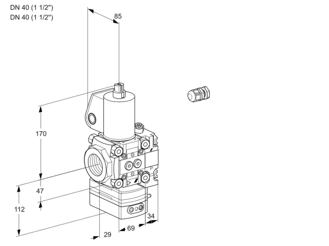 Kromschroder VAG 2E40R/40R05GEVWL/PP/PP — регулятор соотношения газ/воздух — 88100958