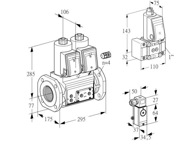 Kromschroder VCS 665F05NNWR3E/4-2P/3-Z- — двойной электромагнитный газовый клапан — 88207414