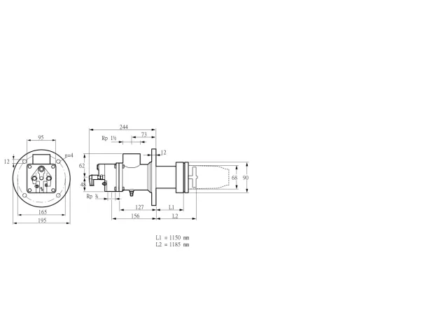 Kromschroder BIC 65HD-1150/1185-(98)F — промышленная газовая горелка — 84199002