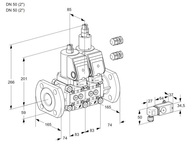 Kromschroder VCS 3E50F/50F05NLKGR3/-3PP/PPPP — двойной электромагнитный газовый клапан — 88102789