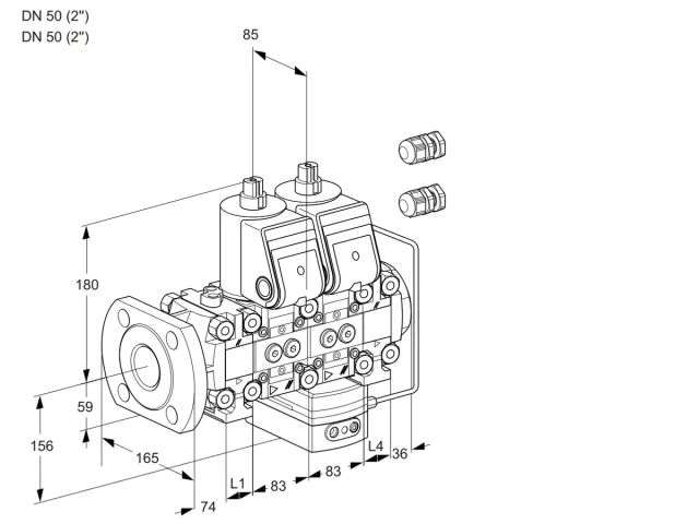 Kromschroder VCH 3E50F/50R05FNHEVWR3/PPPP/PPPP — двойной электромагнитный газовый клапан — 88106288