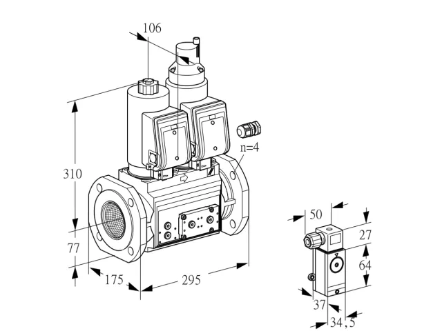 Kromschroder VCS 665F05NLWGR3E/3-34/MMEM — двойной электромагнитный газовый клапан — 88202885