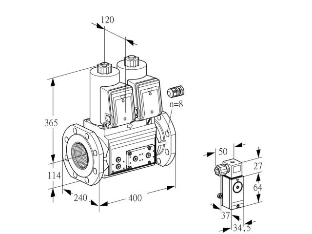 Kromschroder VCS 9125F05NNAR3E/PPPP/2-P3 — двойной электромагнитный газовый клапан — 88204705