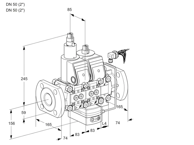 Kromschroder VCH 3E50F/50F05LHEVWR/PPPP/PPPP — двойной электромагнитный газовый клапан — 88107526
