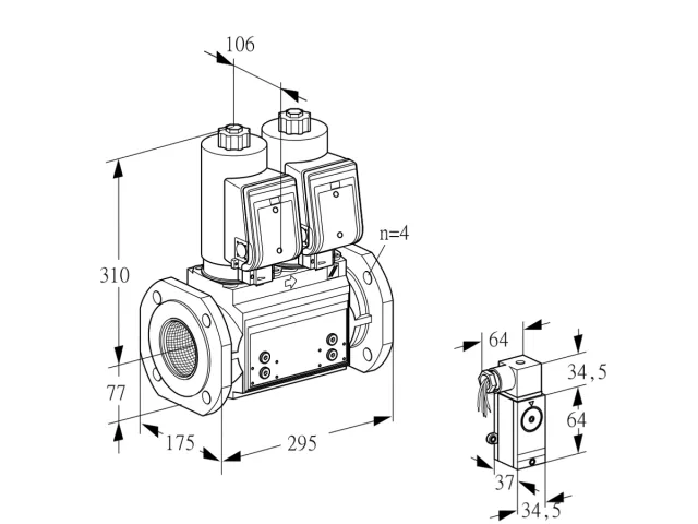 Kromschroder VCS 6T65A05NNQSRB/PPP4/PPPP — двойной электромагнитный газовый клапан — 88204293