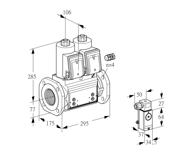 Kromschroder VCS 665F05NNWR3B/PPPP/P2PP — двойной электромагнитный газовый клапан — 88206609