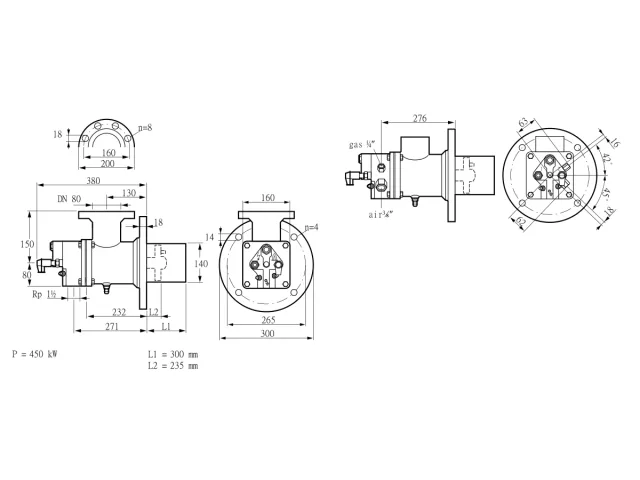 Kromschroder BIO 140HML-300/235-(53)E — промышленная газовая горелка — 84008135