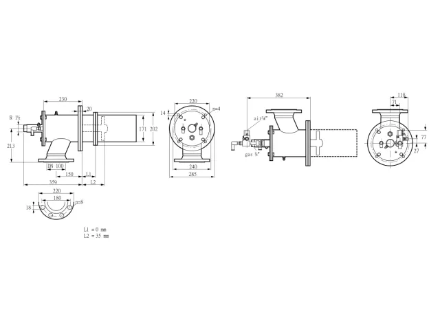 Kromschroder ZIC 165HBL-0/35-(24)D — промышленная газовая горелка — 84246519