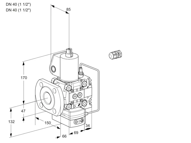 Kromschroder VAH 2E40F/40F05HEVWL/PP/PP — регулятор расхода газа — 88103422